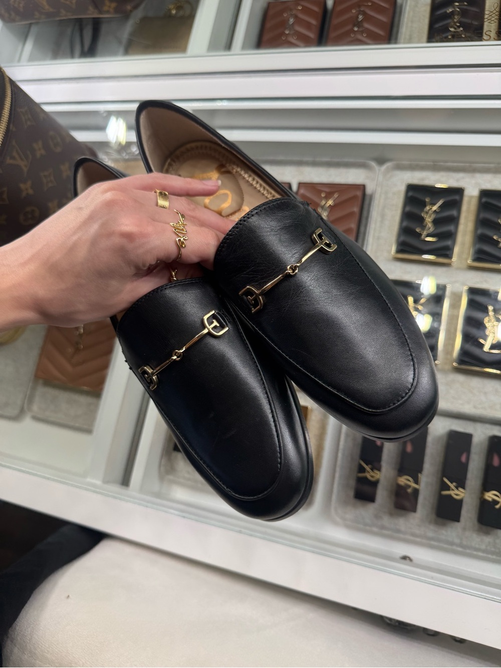 Sam Edelman Black Leather Horsebit Loafers